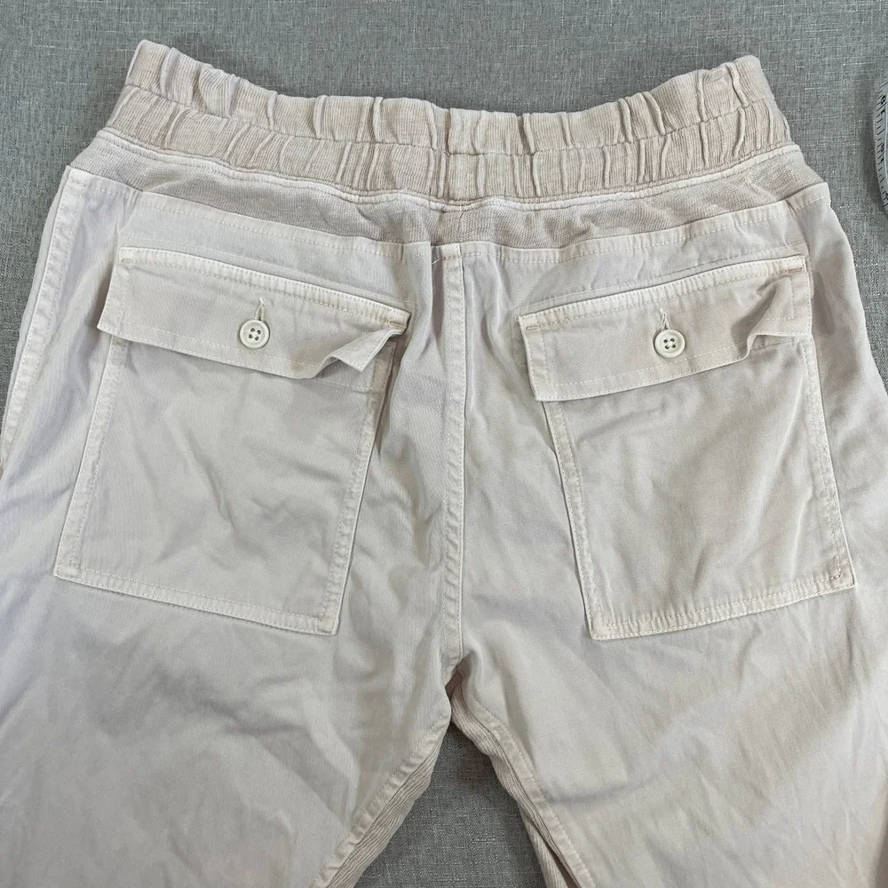 James Perse Mixed Media Drawstring Jogger Pants Women 1 Small Talc Lyocell $265